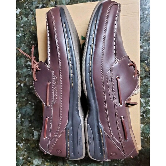 New Dunham Men's Shoreline Leather Loafers Size 15 4E Dark Brown NIB Boat Shoes - Picture 5 of 16